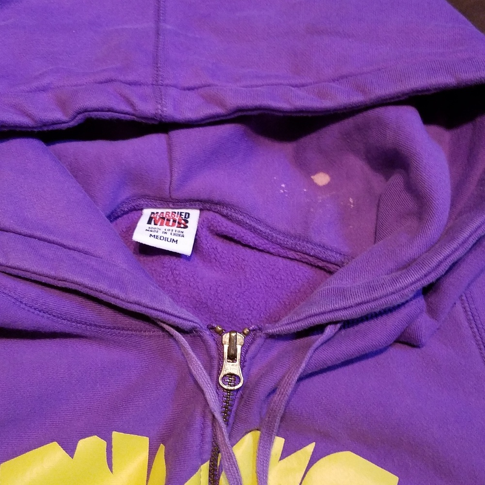 Married to the Mob purple & yellow hoodie jacket - Picture 6 of 6